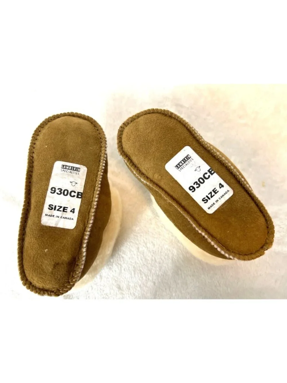 Lambskin specialties Native American Baby Childs Beaded Leather Moccasins Size 4